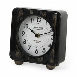Mercana Kal Table Clock | Rustic Black Clocks