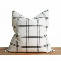 Stitched By Grace West Pillow | Off White Grid