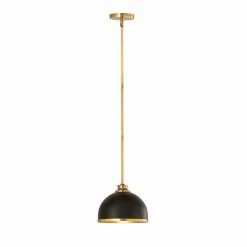 Z-lite Lighting Landry 10" Pendant | Matte Black + Rubbed Brass