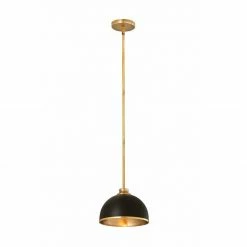Z-lite Lighting Landry 10" Pendant | Matte Black + Rubbed Brass