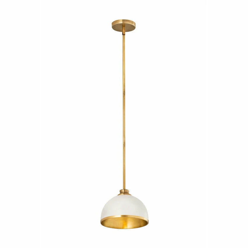 Z-lite Landry 10" Pendant | Matte White + Rubbed Brass