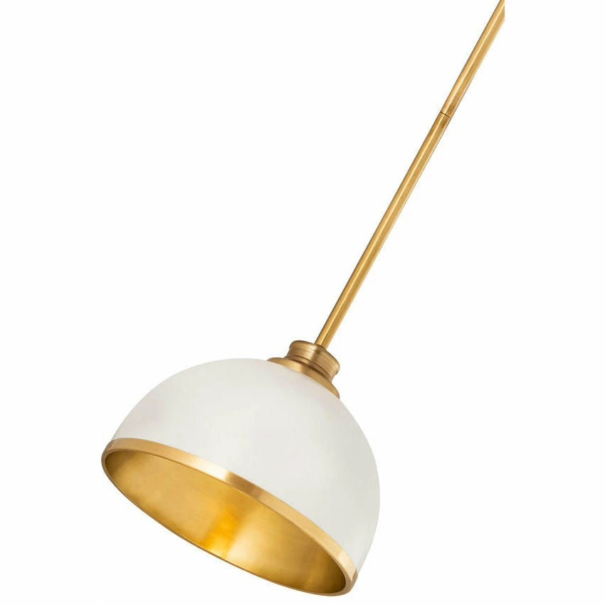 Z-lite Landry 10" Pendant | Matte White + Rubbed Brass