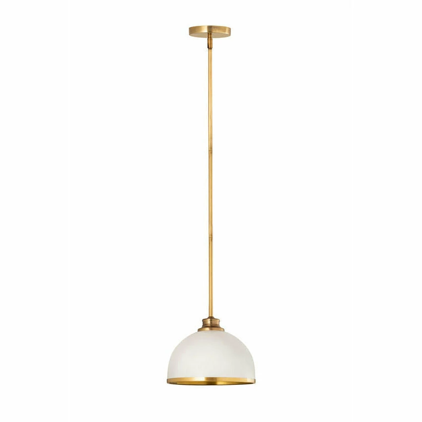 Z-lite Landry 10" Pendant | Matte White + Rubbed Brass