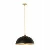 Z-lite Landry 20" Pendant | Matte Black + Rubbed Brass Lighting