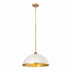 Z-lite Landry 20" Pendant | Matte White + Rubbed Brass
