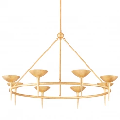 HVL - Troy Lighting Cecilia Large Chandelier | Vintage Gold Leaf