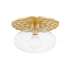 HVL - Troy Lighting New Paltz | Aged Brass Flush Mounts