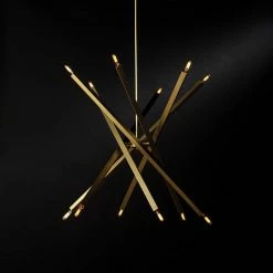 Regina Andrew Viper Chandelier | Natural Brass Lighting