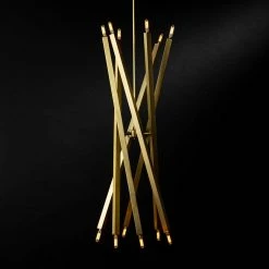 Regina Andrew Viper Chandelier | Natural Brass Lighting