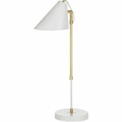 Surya Brent Desk Lamp | White Lighting