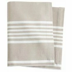 Dash And Albert Kitchen Accessories Tea Towel | Bistro Stripe Platinum