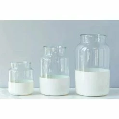ETU HOME Vases White Colorblock Vase | Medium