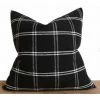 Stitched By Grace West Pillow | Black Grid Decor