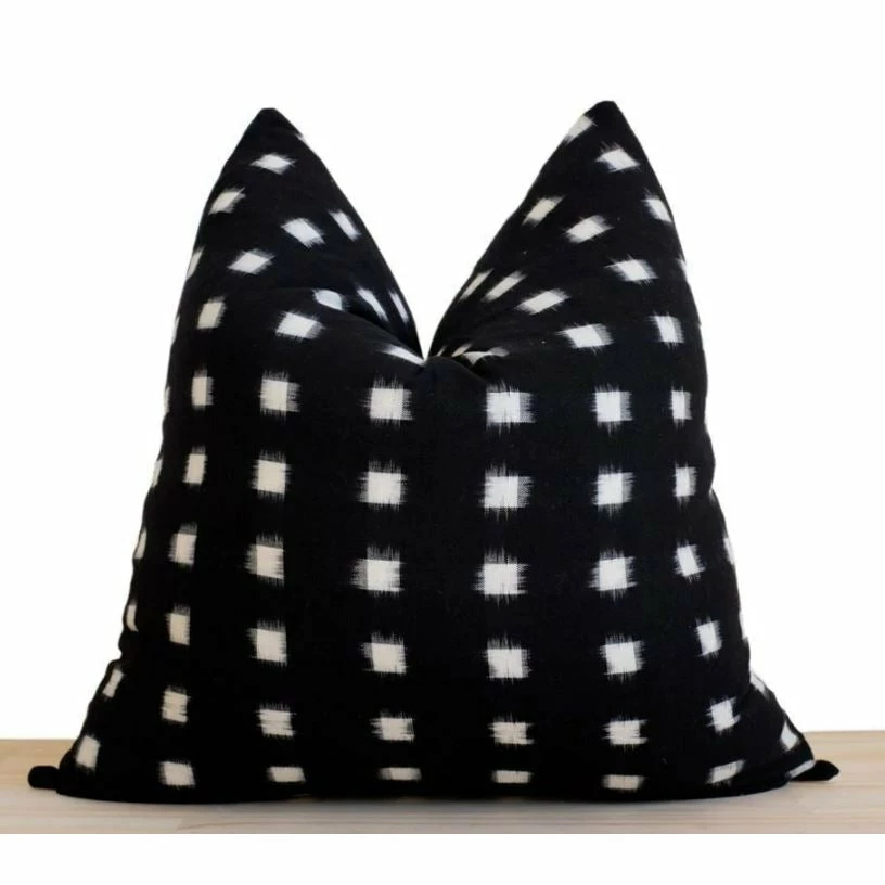 Stitched By Grace Decor Beckett Pillow | Black/White