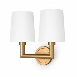 Regina Andrew Legend Double Wall Sconce | Natural Brass