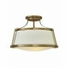 Hinkley Charlotte Semi Flush | Large Brushed Caramel Lighting