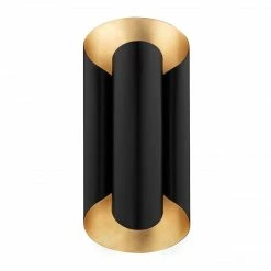 HVL - Hudson Valley Banks Wall Sconce | Gold Leaf/Black Lighting