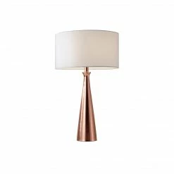 Adesso Lacey Table Lamp | Brushed Copper/Linen