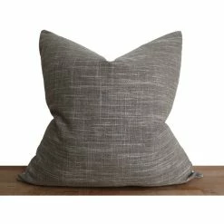 Stitched By Grace Denis Pillow | Charcoal