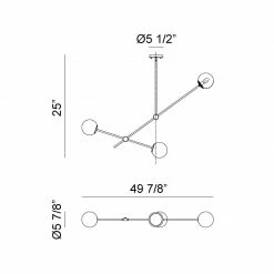 Matteo Lighting Cosmic 3-Light Pendant | Aged Gold-Clear