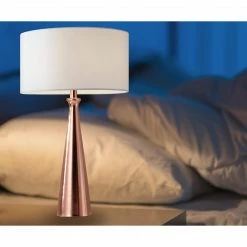 Adesso Lacey Table Lamp | Brushed Copper/Linen