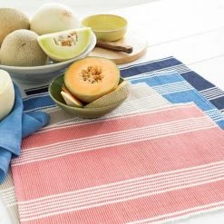 Dash And Albert Cotton Placemats | Bistro Stripe Indigo Tableware
