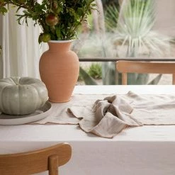 Cultiver Tableware Pure Linen Edged Runner Medium | Cedar