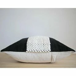 Stitched By Grace Decor Morgan Pillow | Black