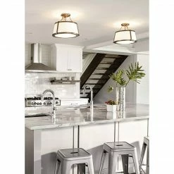 Hinkley Charlotte Semi Flush | Large Brushed Caramel Lighting