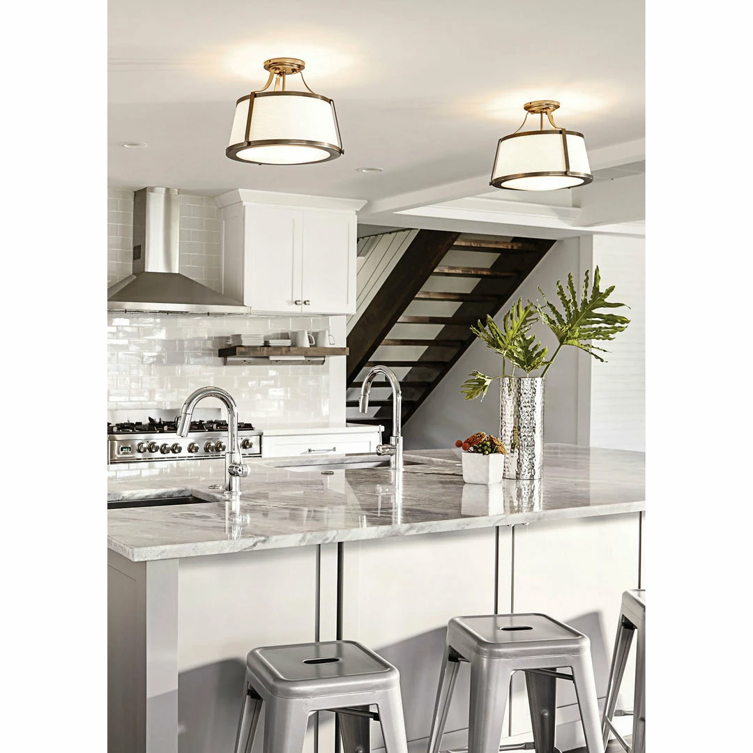 Hinkley Charlotte Semi Flush | Large Brushed Caramel Lighting