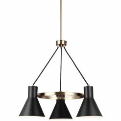 Generation Lighting Towner 3-Light Chandelier | Satin Bronze/Black