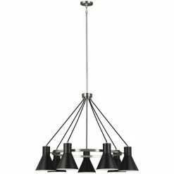 Generation Lighting Towner 7-Light Chandelier | Brushed Nickel/Black