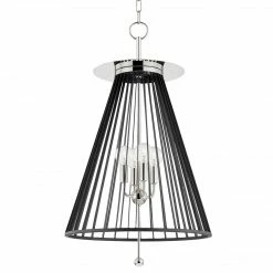 Hudson Valley Lighting Cagney 18" Pendant | Polished Nickel/Black