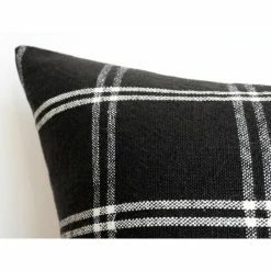 Stitched By Grace West Pillow | Black Grid Decor