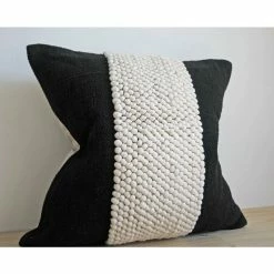 Stitched By Grace Decor Morgan Pillow | Black