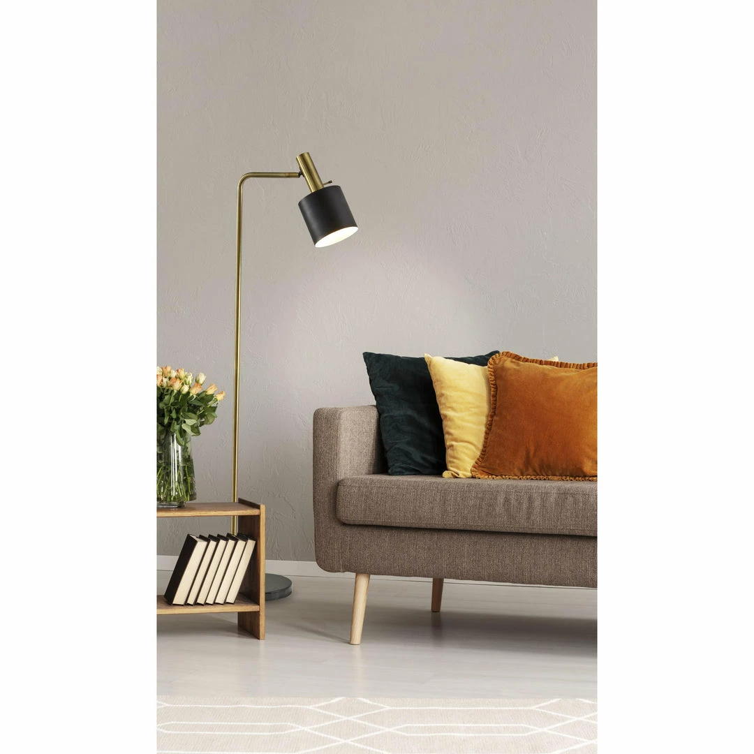 Adesso Floor Lamps Emilie Floor Lamp | Antique Brass/Black