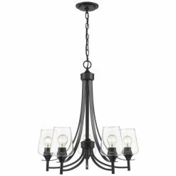 Z-lite Joliet 5-Light Chandelier | Matte Black Pendants