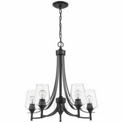 Z-lite Joliet 5-Light Chandelier | Matte Black Pendants