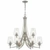Z-lite Joliet 9-Light Chandelier | Brushed Nickel Pendants