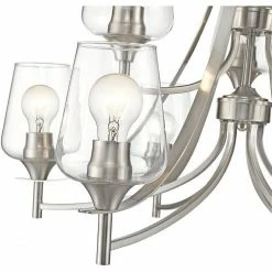 Z-lite Joliet 9-Light Chandelier | Brushed Nickel Pendants