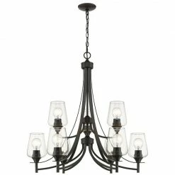Z-lite Joliet 9-Light Chandelier | Matte Black Pendants