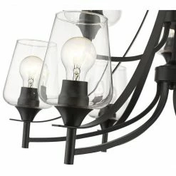 Z-lite Joliet 9-Light Chandelier | Matte Black Pendants