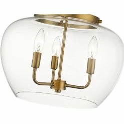 Z-lite Joliet Semi Flush Mount | Olde Brass Flush Mounts