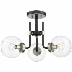 Z-lite Parsons 3-Light Semi Flush Mount | Bushed Nickel