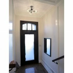 Z-lite Parsons 3-Light Semi Flush Mount | Bushed Nickel