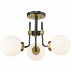 Z-lite Parsons 3-Light Semi Flush Mount | Olde Brass Lighting