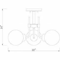 Z-lite Parsons 3-Light Semi Flush Mount | Olde Brass Lighting