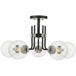 Z-lite Lighting Parsons 5-Light Semi Flush Mount | Brushed Nickel