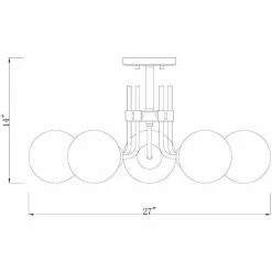 Z-lite Parsons 5-Light Semi Flush Mount | Olde Brass