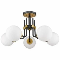 Z-lite Parsons 5-Light Semi Flush Mount | Olde Brass